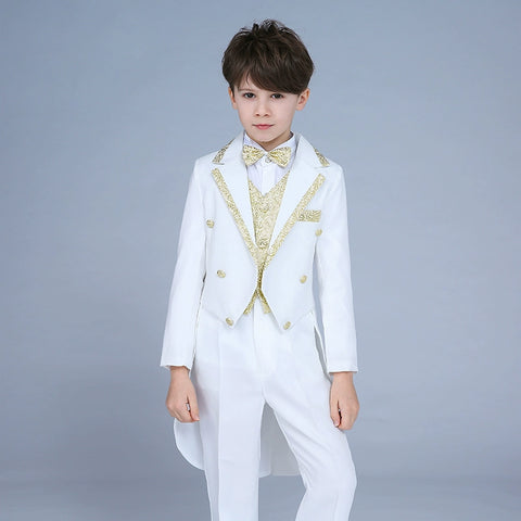 Children's dress tuxedo suit flower girl dress boy piano costume hosted wedding suit magic suit - Moderndancedress.com
