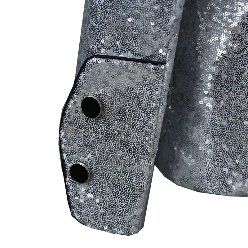 Men's Jazz Dance Costumes Sequined collar-trimmed suit men jacket DJ singer nightclub dress presides over the trend of jacket bar dress - Moderndancedress.com