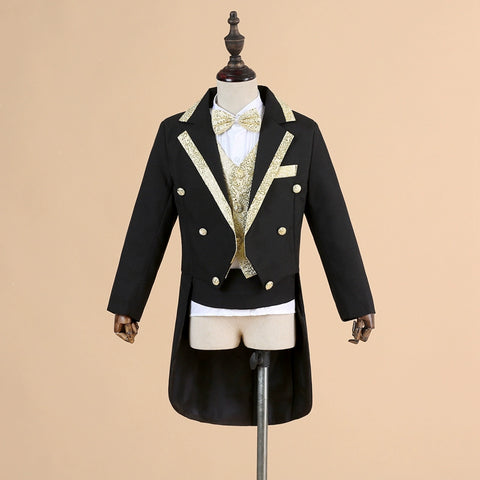 Children's dress tuxedo suit flower girl dress boy piano costume hosted wedding suit magic suit - Moderndancedress.com