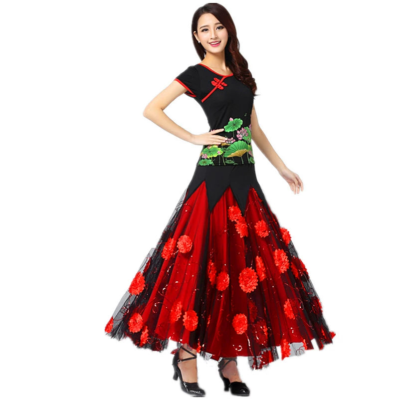 Women's Ballroom Dance Dresses Modern skirt dress, performance dress, competition dress, national standard dress and skirt suit