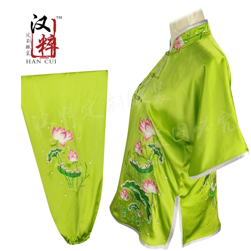 Chinese Martial Arts Clothes Kungfu Clothes mulberry silk Tai Chi Wushu Competition Performs Mulan Clothes Men and Women Customized size - Moderndancedress.com