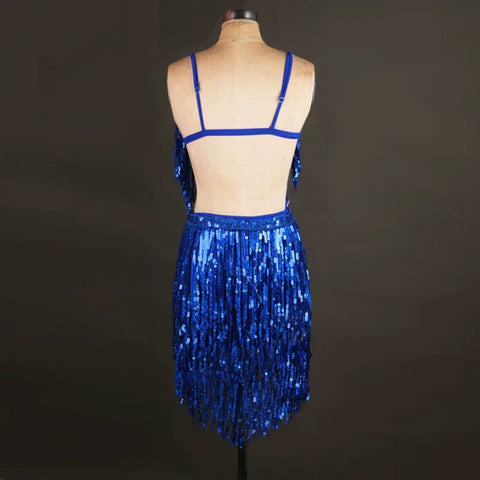 Latin Dance Skirt Adult Dresses Cha Cha sequins with diamonds Latin Performing Dresses Competition Dresses Adult Professional - Moderndancedress.com