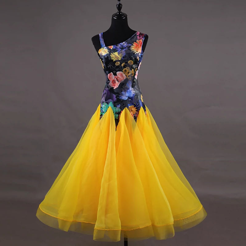 Ballroom Dance Dresses Slant shoulder burnt velvet modern dance performance dress National Standard Dance Dress social dance competition costume - Moderndancedress.com