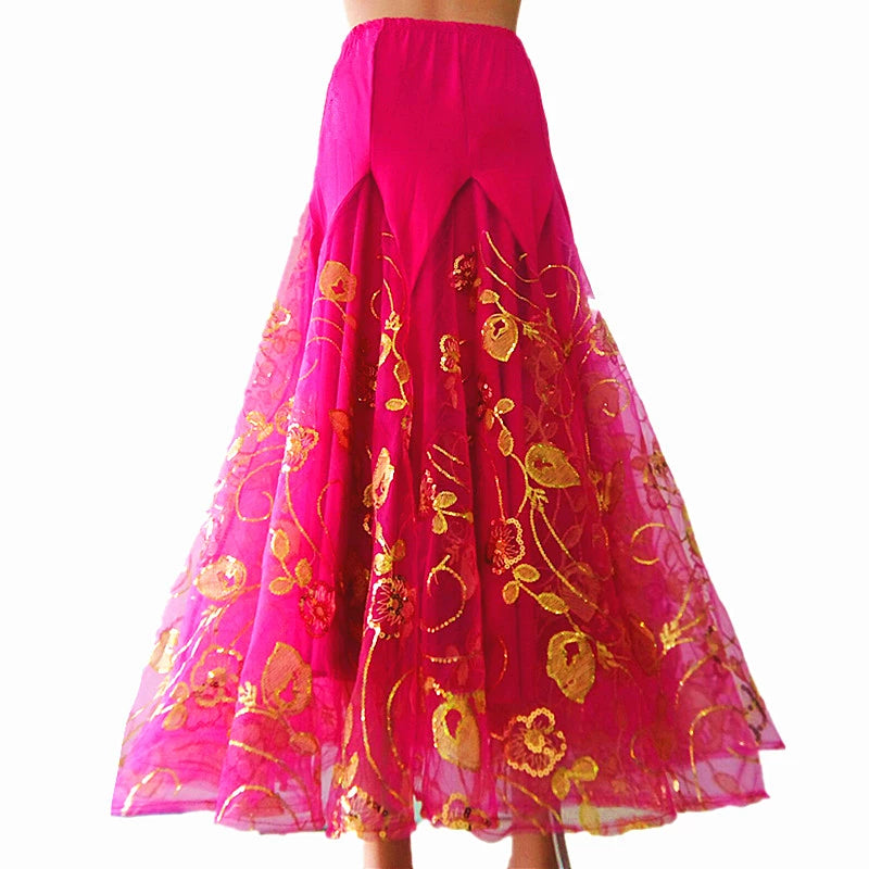 Women's Ballroom Dance Dresses Modern Skirt, Big Dress, Half Skirt, Long Skirt, National Standard Skirt Competition Performance Skirt - Moderndancedress.com