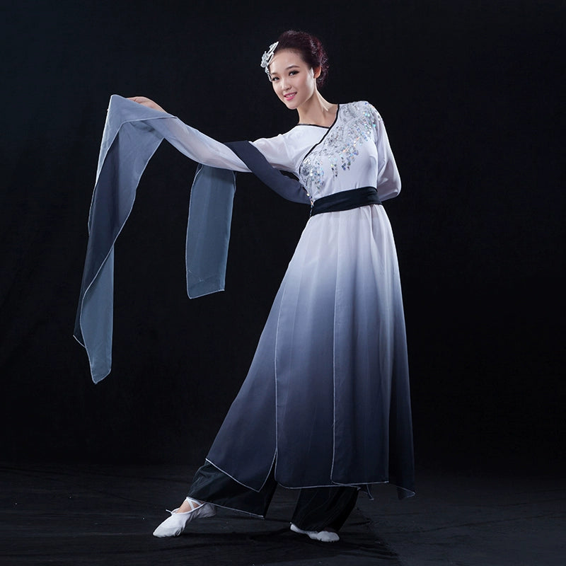Chinese Folk Dance Costumes Watersleeve Dance Dress Ink Classical Dance Performance Dress Female Dance Practice Dress Adult Zaiwei Dance Modern Dance