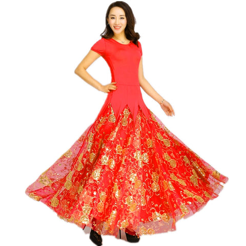 Women's Ballroom Dance Dresses Modern dress, national standard dance, Waltz exploratory dance, dress and half-length skirt performance Costume