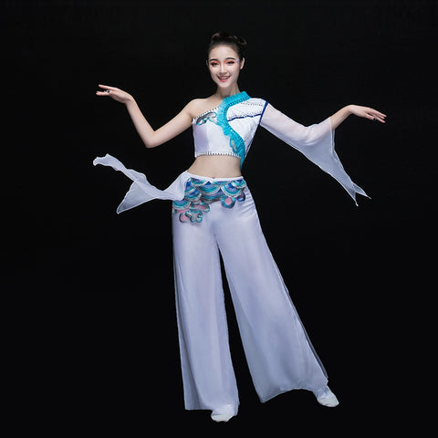 Chinese Folk Dance Costumes Classical Dance Costume Women Modern Dance Costume Fan Umbrella Dance Sleeve Dance Adults - 