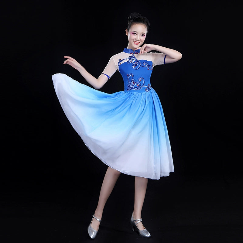 Chinese Folk Dance Costume Classical Dance Costume Modern Dance Costume Fan Dance Square Dance Dress Suit for Adults