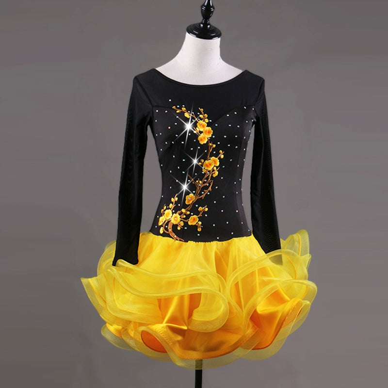 Latin Dance Dresses Latin Dance Competition Dresses / Rhinestones Sleeveless High Dress