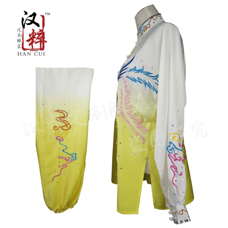 Tai chi Wushu Competition Performing Colorful Clothing for Adults and Children Tailor-made Embroidery Phoenix Gradual Overcolor