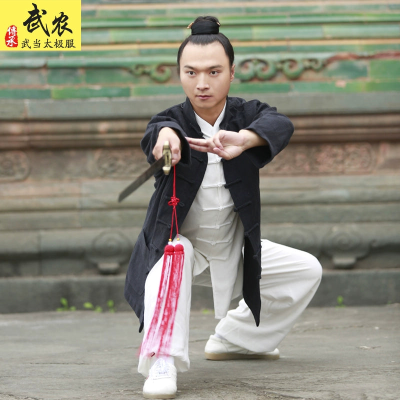 Wudang Taiji clothing men's linen morning exercise clothing martial arts clothing practice clothes Tai Chi clothing