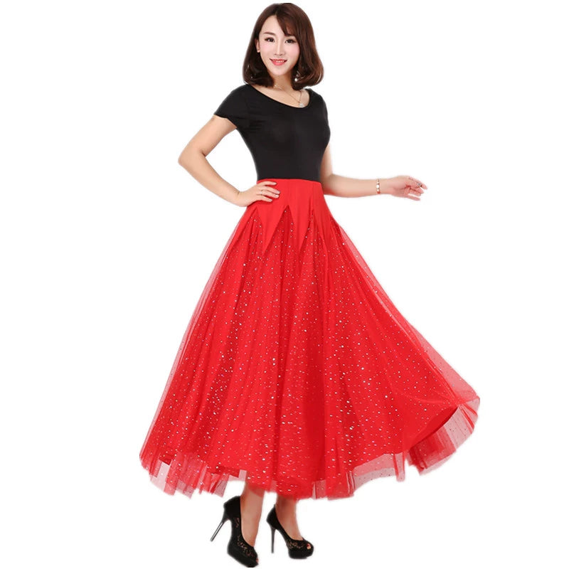 Women's Ballroom Dance Dresses Modern Skirt, National Standard Dance, Waltz Dress, Competition Dress, Performing Dress, Tango Foxtrot - Moderndancedress.com
