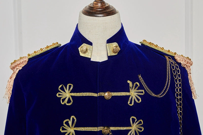 Men's blue court costume generals handsome costume drama costumes