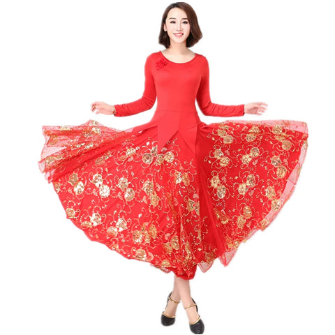 Women's Ballroom Dance Dresses Modern Dress, National Standard Dance Waltz Show Dress, Big Dress, Long Skirt and Clothes - Moderndancedress.com
