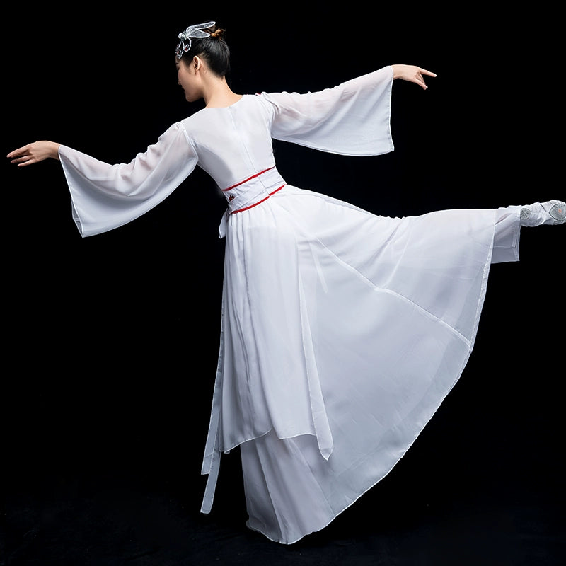 Chinese Folk Dance Costume Classical Dance Costume Chinese Fan Umbrella Dance Modern Dance Costume Fairy Long Skirt Adult - Moderndancedress.com
