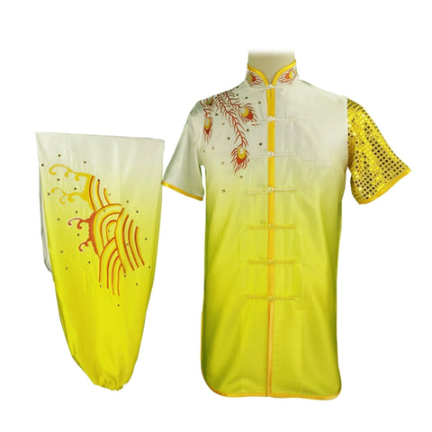 Wushu Nanquan Changquan Gongfu Costume Embroidery Phoenix Gradual Diamond Segments Performing Men and Women's Clothing - Moderndancedress.com