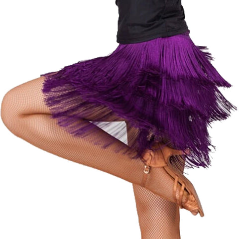Professional Latin dance skirt, women's adult sexy dress, half dress, tassel clothing - Moderndancedress.com