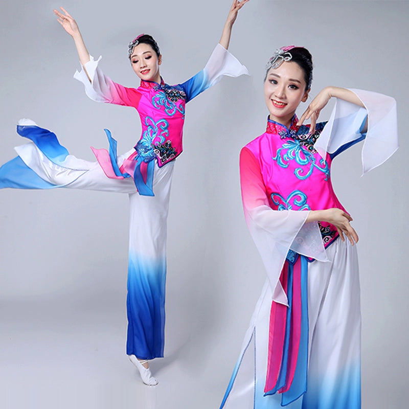 Yangge costume coral ode Dance Costume female adult suit national style classical fan dance costume - Moderndancedress.com