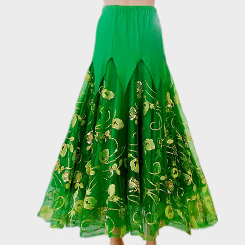 Women's Ballroom Dance Dresses Competition dress, long dress, Waltz national standard dress, half-length skirt, performance dress - Moderndancedress.com