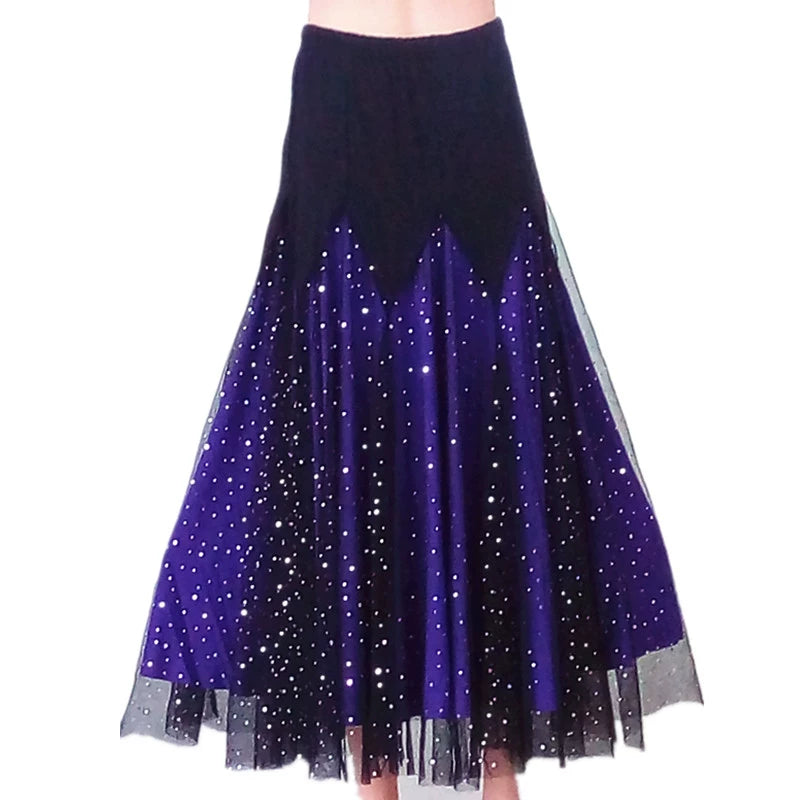 Women's Ballroom Dance Dresses Modern Skirt Waltz Skirt Long Dress Exercise Skirt National Standard Dance Skirt Tango Skirt - Moderndancedress.com