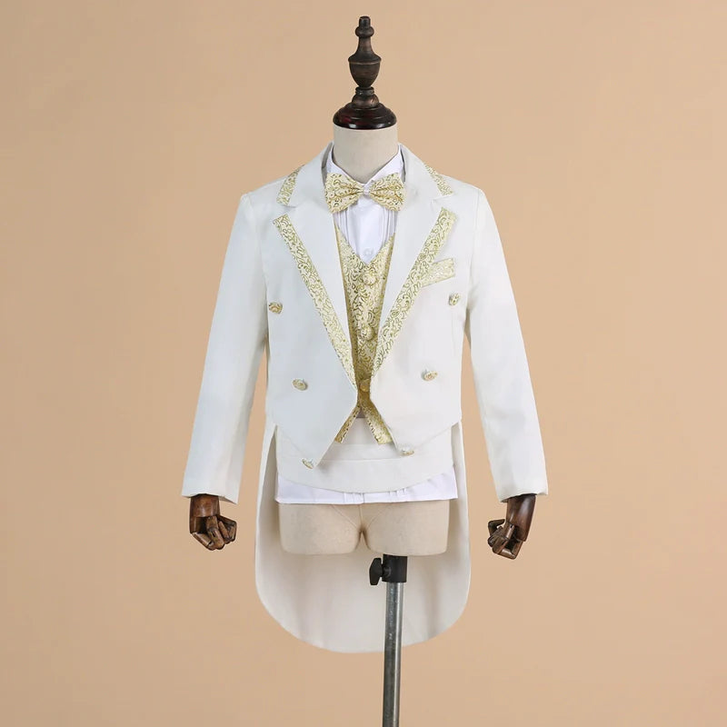 Children's dress tuxedo suit flower girl dress boy piano costume hosted wedding suit magic suit - Moderndancedress.com