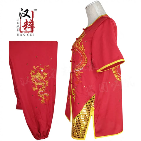 Chinese Martial Arts Clothes Kungfu Clothe Tai Chi Wushu Competition Performance Colorful Clothing Silkworm Pure Silk Tailor-made Embroidery
