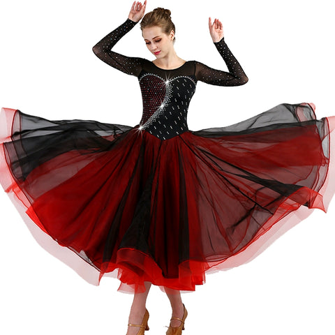 Ballroom Dance Dresses Modern Dance Performance Competition Clothing Friendship Dance Big Pendant Skirt Encrypted Diamond National Standard Dance Dress