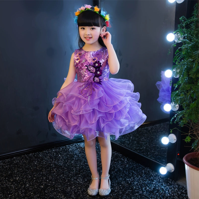 girls Jazz Dance Costumes Girl Princess Skirt Dance Dress Modern Dance Skirt Show Dress - Moderndancedress.com