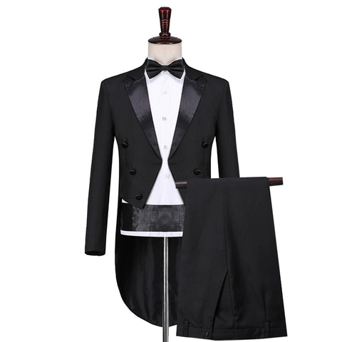 Men's Tuxedo Tuxedo Magic Performance Conductor Costume Artist's Performance Jazz Suit Dance Competition - 