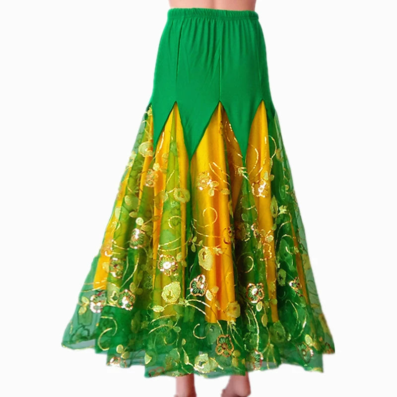Women's Ballroom Dance Dresses Competition dress, long dress, Waltz national standard dress, half-length skirt, performance dress - Moderndancedress.com