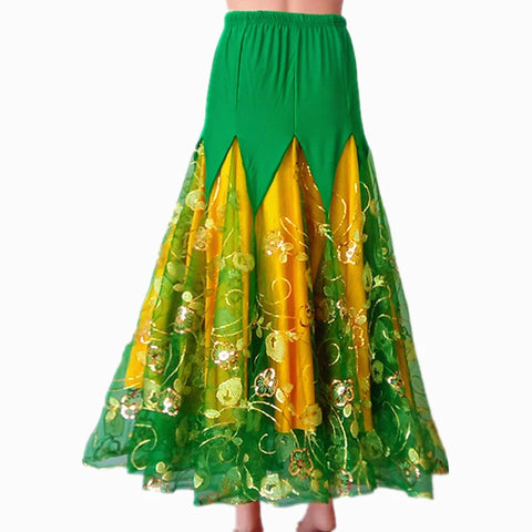 Women's Ballroom Dance Dresses Competition dress, long dress, Waltz national standard dress, half-length skirt, performance dress - Moderndancedress.com