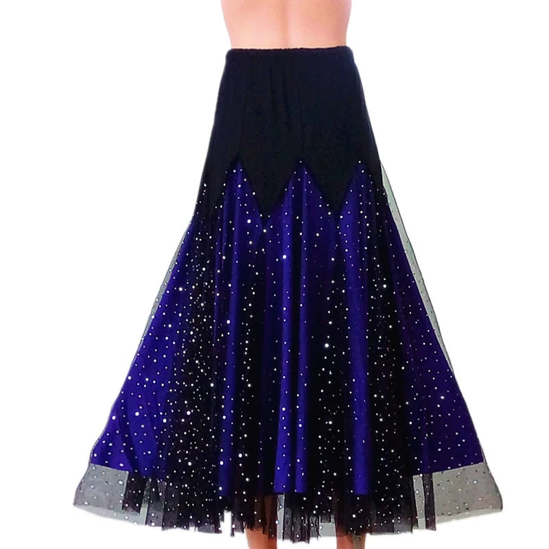 Women's Ballroom Dance Dresses Modern Skirt Waltz Skirt Long Dress Exercise Skirt National Standard Dance Skirt Tango Skirt - Moderndancedress.com