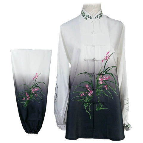 Customized Size Chinese Martial Arts Clothes Kungfu Clothe  Tai Chi Clothes Competition Clothing Taijiquan adult men and women long sleeves tailor-made orchid gradually - Moderndancedress.com