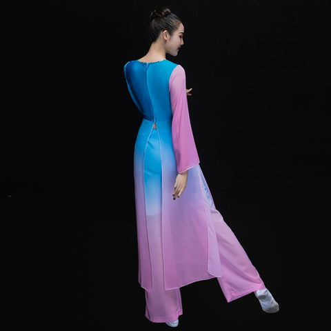 Chinese Folk Dance Costumes Modern Dance Costume Yangge Costume Sleeve Dance Classical Dance Costume Adult Fan Dancer - 