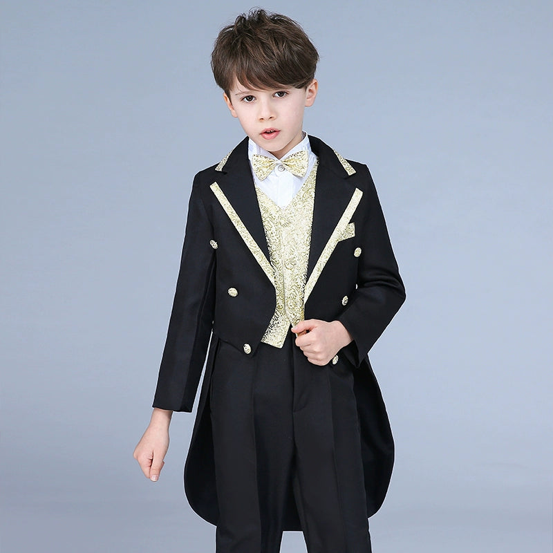 Children's dress tuxedo suit flower girl dress boy piano costume hosted wedding suit magic suit - Moderndancedress.com
