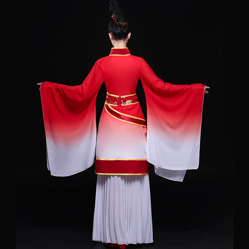 Chinese Folk Dance Costumes Classical Dance Costume Female Chinese Fengshui Sleeve Modern Dance Costume Ancient Chinese Dress Adult - Moderndancedress.com