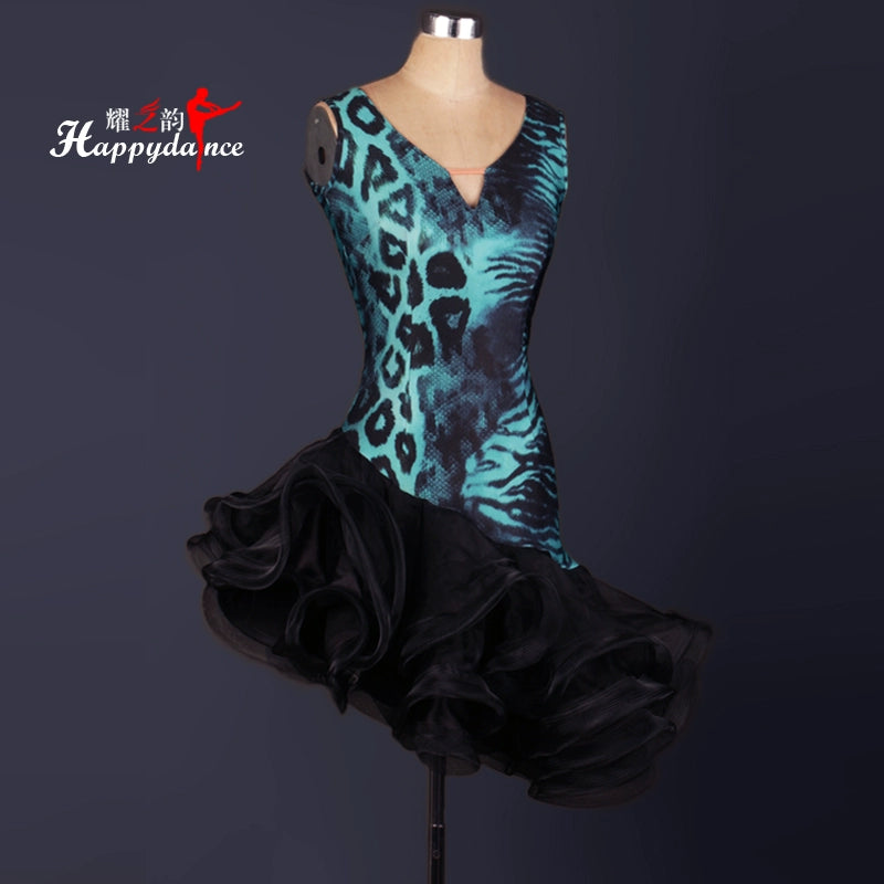Sleeveless Latin Dance Performance Dress Latin Dance Dresses for Adult Women - Moderndancedress.com