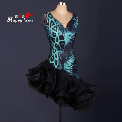 Sleeveless Latin Dance Performance Dress Latin Dance Dresses for Adult Women - Moderndancedress.com