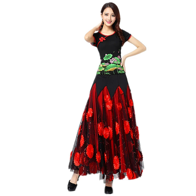 Women's Ballroom Dance Dresses Modern skirt dress, performance dress, competition dress, national standard dress and skirt suit - Moderndancedress.com
