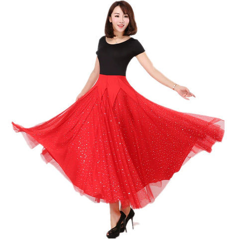 Women's Ballroom Dance Dresses Modern Skirt, National Standard Dance, Waltz Dress, Competition Dress, Performing Dress, Tango Foxtrot - Moderndancedress.com