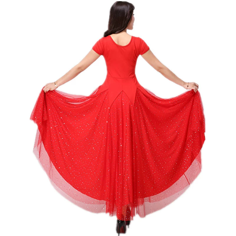 Women's Ballroom Dance Dresses Contest Modern Dress Show Big Dress Waltz Self-cultivation Show - Moderndancedress.com