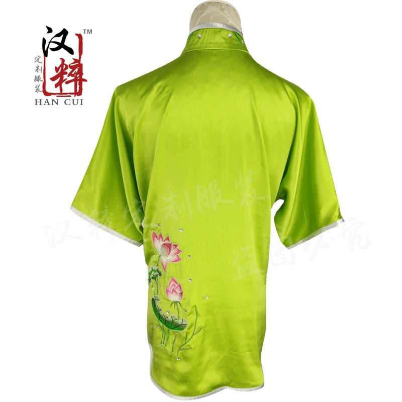 Chinese Martial Arts Clothes Kungfu Clothes mulberry silk Tai Chi Wushu Competition Performs Mulan Clothes Men and Women Customized size - Moderndancedress.com