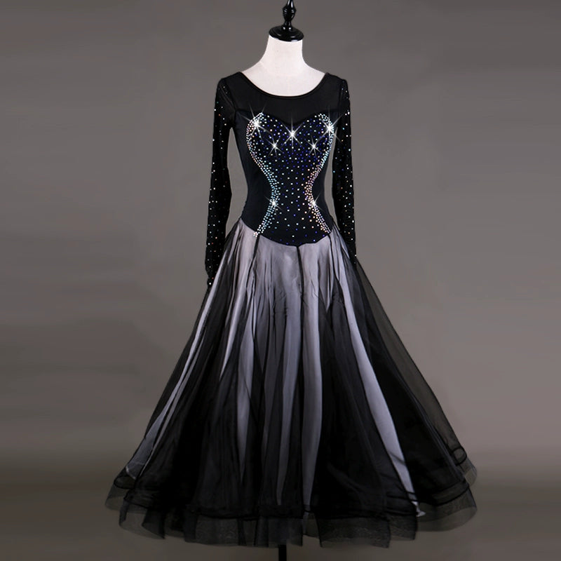 Ballroom Dance Dresses Modern Dance Costume Competition Skirt Waltz Friendship Dance Dress Dressed with National Standard Dance Dresses - Moderndancedress.com