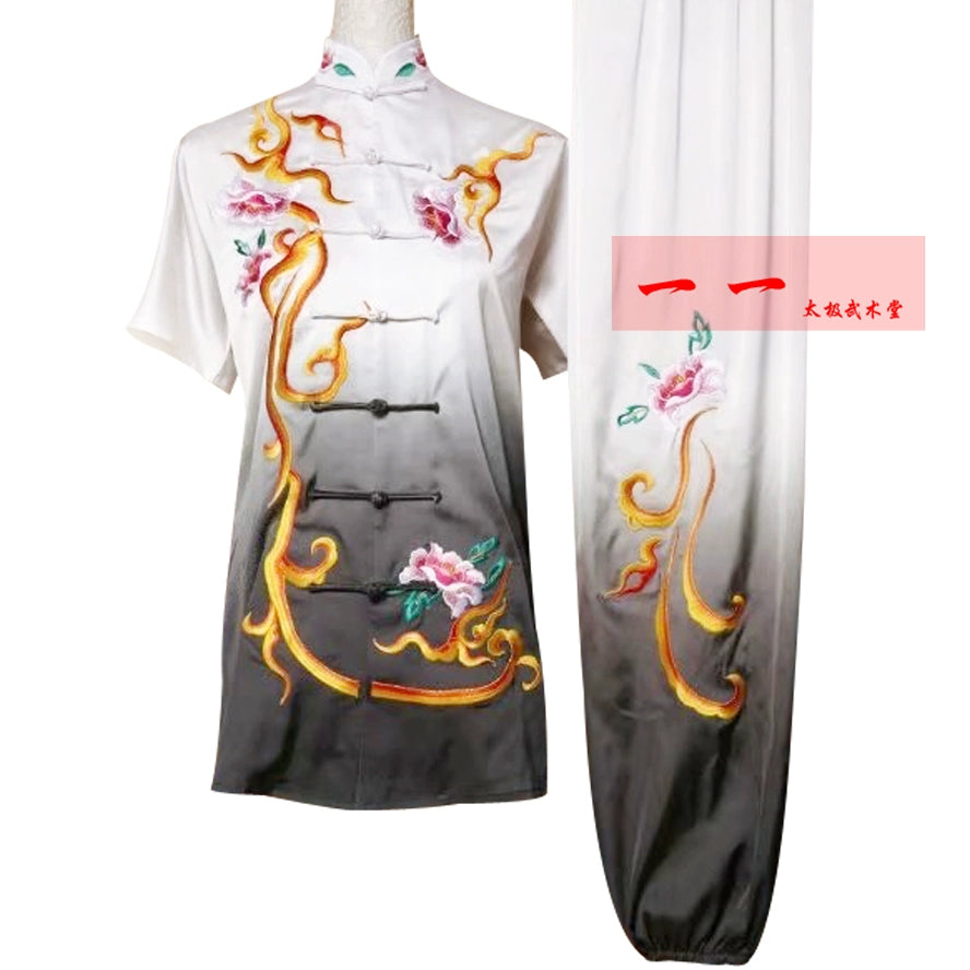 Martial Arts Clothes Kungfu clothes Short-sleeved Wushu Performance Clothing Men Women Embroidery Long Boxing Gongfu Competition Morning Exercise Clothing