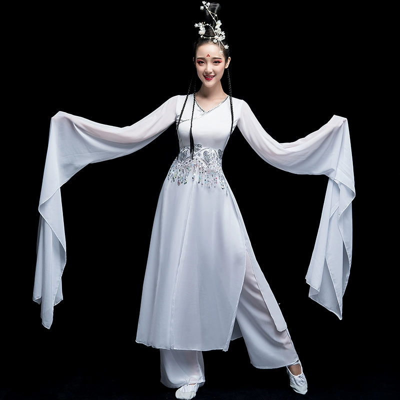 Chinese Folk Dance Costume Classical Dance Costume Chinese Wind Long Sleeve Dance Sleeve Dance Adult Watersleeve Dance Costume