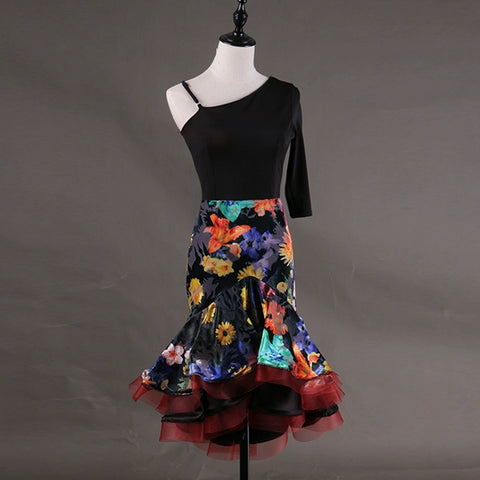 Latin Dance Dresses Latin Dance Competition Dresses / Rhinestones Sleeveless High Dress - Moderndancedress.com
