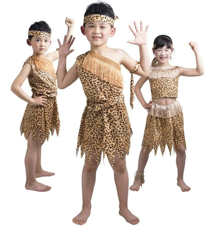 Adult children savage costume Hunter Dance Costume king asked me to visit the mountain Indians - Moderndancedress.com