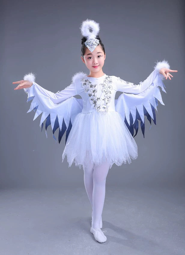 Small peacock dance clothing dance costumes chicken bird animal girl children dance clothes performance clothing BaiLing - Moderndancedress.com
