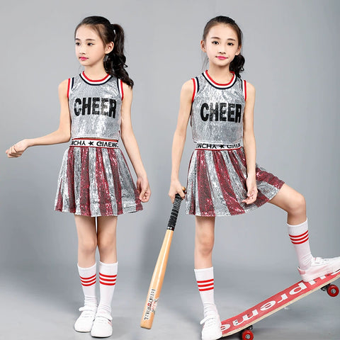 Girls Jazz Dance Costumes Costume Kindergarten Dance Costume Girl Cheerleading Skirt Jazz Show Costume