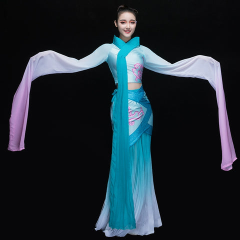 Chinese Folk Dance Costumes Caiwei Dance Costume Watersleeve Classical Dance Costume Chinese Wind Fairy Han Suit Adults - 